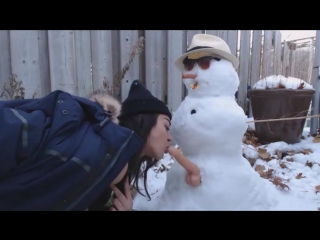 teen gets fucked by snowman